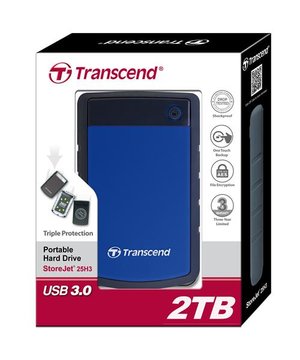 Портативний жорсткий диск Transcend 2TB USB 3.1 StoreJet 25H3 Blue (TS2TSJ25H3B) TS2TSJ25H3B фото