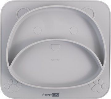 Силиконовая тарелка детская FreeON Bear, серый (39678) 39678 фото