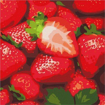 Картина по номерам "Сочная клубника" Идейка 25х25 см (KHO5648) KHO5648 фото