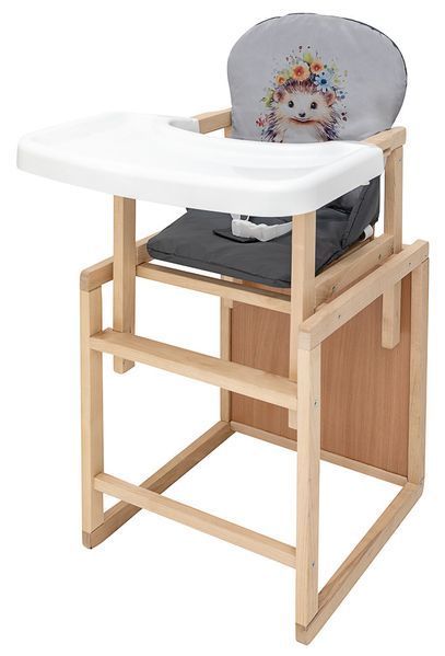 Стільчик-трансформер Babyroom Пеппі-230 eko сірий / графіт (їжачок, квіти) (680997) 680997 фото