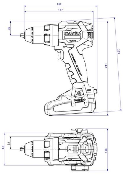 Шуруповерт-дрель аккумуляторная Metabo BS 18 LT BL, 18В, 34/75Нм, 0-600/0-2100об/мин, 1.6кг, без АКБ и ЗП 602325890 фото