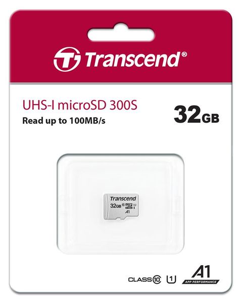 Карта пам'яті Transcend microSD 32GB C10 UHS-I R100/W20MB/s (TS32GUSD300S) TS32GUSD300S фото