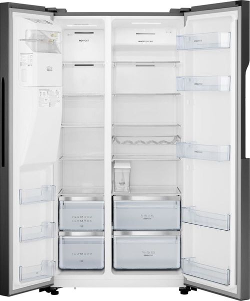 Холодильник Gorenje SBS, 179x68x91см, 2 дв., Х- 368л, М- 167л, A++, NF Plus, Інвертор, диспенсер, Дисплей, чорний (NRS9EVB) NRS9EVB фото