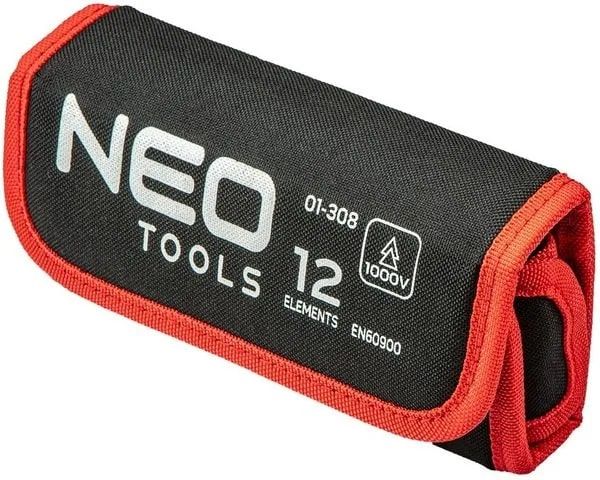 Отвертка NEO, битодержатель 1/4", 10 сменных вставок для работ под напряжением 1000 В, с тестером, SL, PH (01-308) 01-308 фото