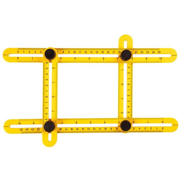 Линейка-угольник TOPEX, шаблометр, для переноски измерений регулируемая, размеры длинных и коротких сторон 2.5x30мм и 2x17.5см (16B476) 16B476 фото