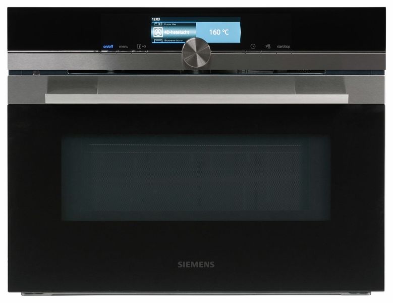 Духова шафа Siemens електрична компактна, 45л, A, дисплей, конвекція, піроліз, ф-ція мікрохвиль, нерж (CM678G4S1) CM678G4S1 фото