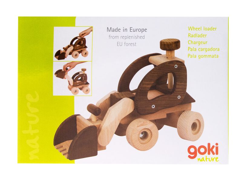 Машинка деревянная Экскаватор (натуральный) Goki (55910) 55910 фото