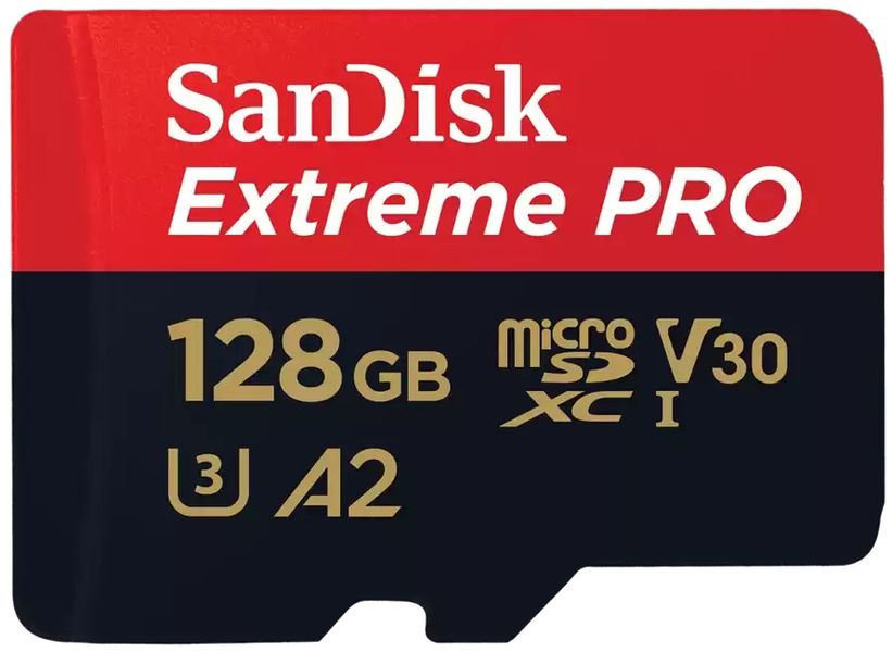 Карта пам'яті SanDisk microSD 128GB C10 UHS-I U3 R200/W90MB/s Extreme Pro V30 + SD (SDSQXCD-128G-GN6MA) SDSQXCD-128G-GN6MA фото