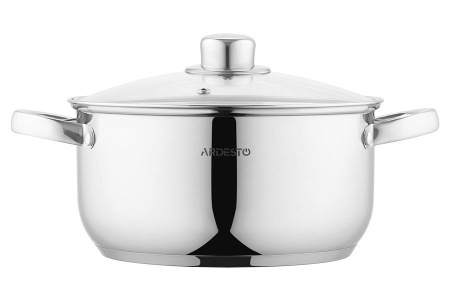 Кастрюля Ardesto Gemini Gourmet Aosta, стеклянная крышка, 3.9 л, нержавеющая сталь (AR1939BC) AR1939BC фото