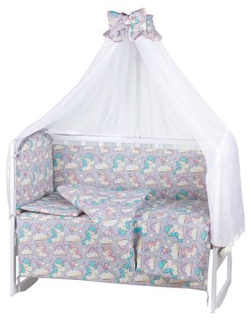 Дитяче ліжко Babyroom Comfort-08 unicorn сірий (єдинороги) BR-622897 фото