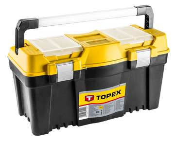 Ящик для инструмента TOPEX, 25", с лотками, алюминиевая ручка, 60х29х33 см (79R129) 79R129 фото