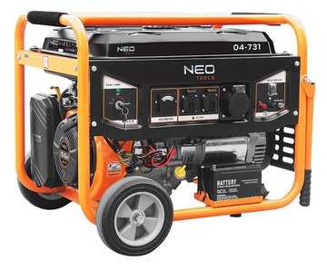 Генератор бензиновый Neo Tools 230В (1 фаза), 6/6.5кВт, электростарт, AVR, 85кг 04-731 фото