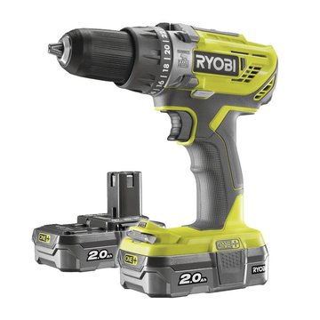 Шуруповерт-дрель Ryobi ONE+ R18PD3-220S 18В, ударная, 50Нм, 2-шв, 2х2.0 Аг,сумка (5133003342) 5133003342 фото