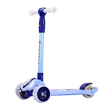 Самокат детский 3-х колесный HS2014 (RL7T) складной, светящиеся колеса PU Синий (HS2014(Blue)) HS2014 фото