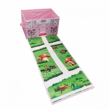 Корзина для игрушек YJ259210236 с игровым ковриком 75 см Замок YJ259210236(Pink) фото
