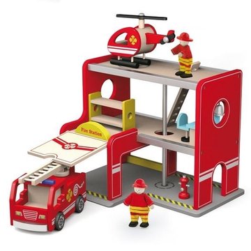Дерев'яний ігровий набір Viga Toys Пожежна станція (50828)