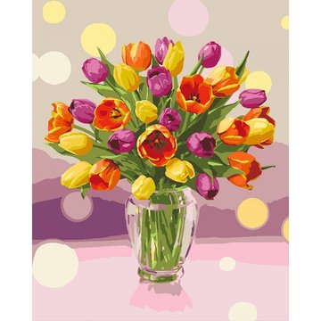 Картина за номерами. "Сонячні тюльпани" , 40х50 см (KHO3064) KHO3064 фото