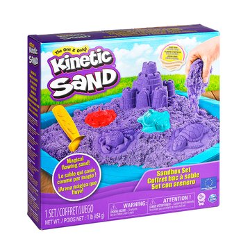 Набір піску для дитячої творчості - KINETIC SAND ЗАМОК З ПІСКУ (фіолетовий,454 г, формочки, лоток)