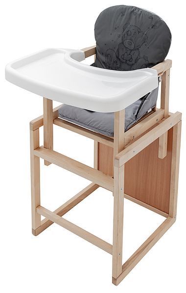 Стульчик-трансформер Babyroom Винни-230 eko без лака пластиковая столешница графит-серый (мишка с сердцем) (680574) 680574 фото