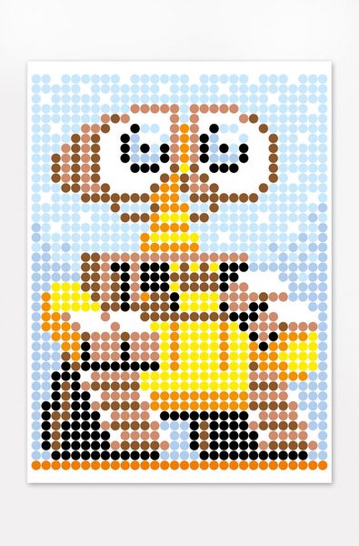 Картина за номерами стікерами в тубусі "Робот жовтий" (WALL-E), 1200 стікерів 1883 33х48 см 1883-UM фото