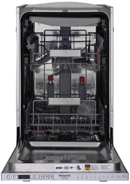 Посудомийна машина Hotpoint вбудовувана, 10компл., A++, 45см, дисплей, 3й кошик, білий (HSIO3O23WFE) HSIO3O23WFE фото