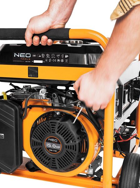 Генератор бензиновий Neo Tools 230В (1 фаза), 6/6.5кВт, електростарт, AVR, 85кг 04-731 фото
