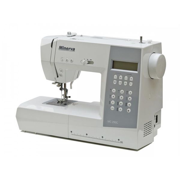Швейная машина МИНЕРВА MC 250C, компьютеризированная, 70Вт, 197 шв.оп., петля автомат, белый + серый MC250C фото