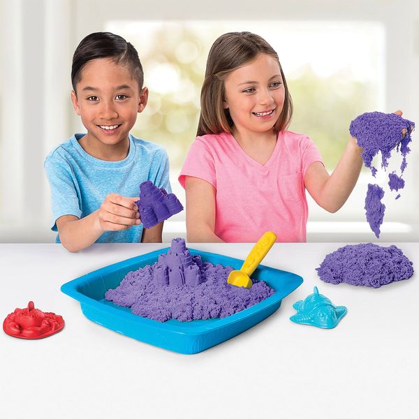 Набір піску для дитячої творчості - KINETIC SAND ЗАМОК З ПІСКУ (фіолетовий, 454 г, формочки, лоток) 71402 фото