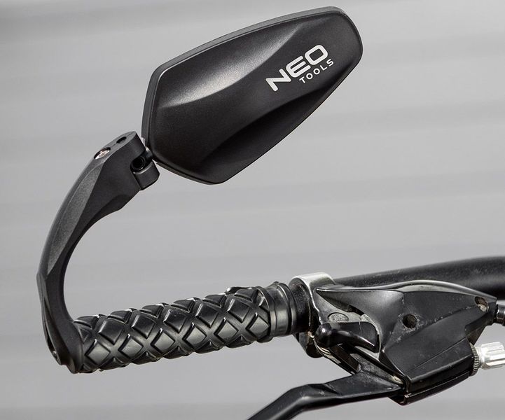 Дзеркало велосипедне Neo Tools з кронштейном, універсальне, протиосколкове, діаметр монтажу 16-22мм, 0.09кг 91-011 фото