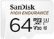 Карта пам'яті SanDisk microSD 64GB C10 UHS-I U3 V30 R100/W40MB/s High Endurance (SDSQQNR-064G-GN6IA)