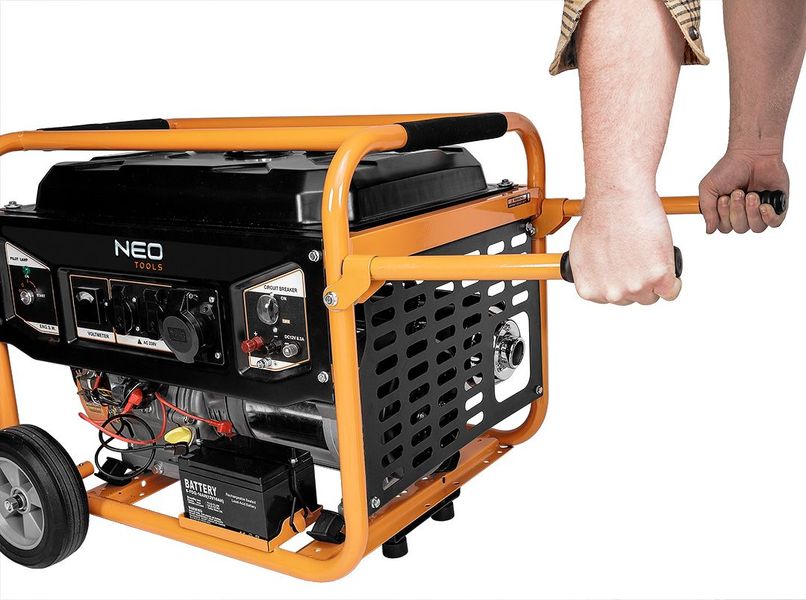 Генератор бензиновый Neo Tools 230В (1 фаза), 6/6.5кВт, электростарт, AVR, 85кг (04-731) 04-731 фото
