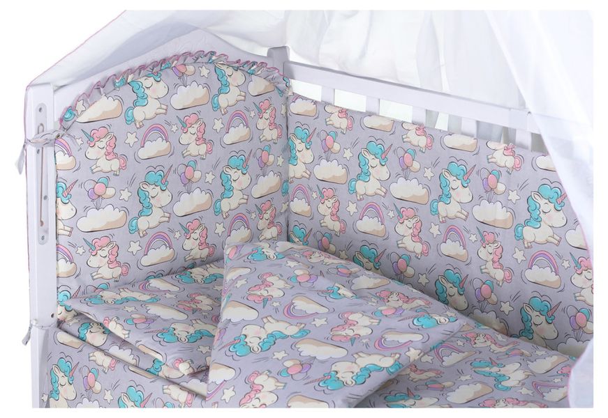 Детская постель Babyroom Comfort-08 unicorn серый (единороги) (622897) BR-622897 фото