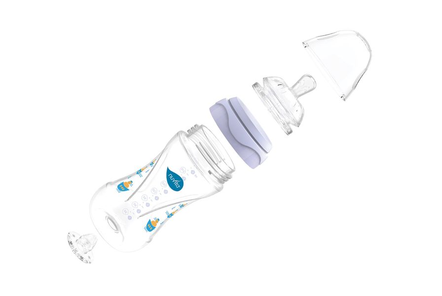 Пляшка для годування Nuvita Mimic 330 мл 4м+ Антиколікова, блакитна NV6050Blue NV6050 фото