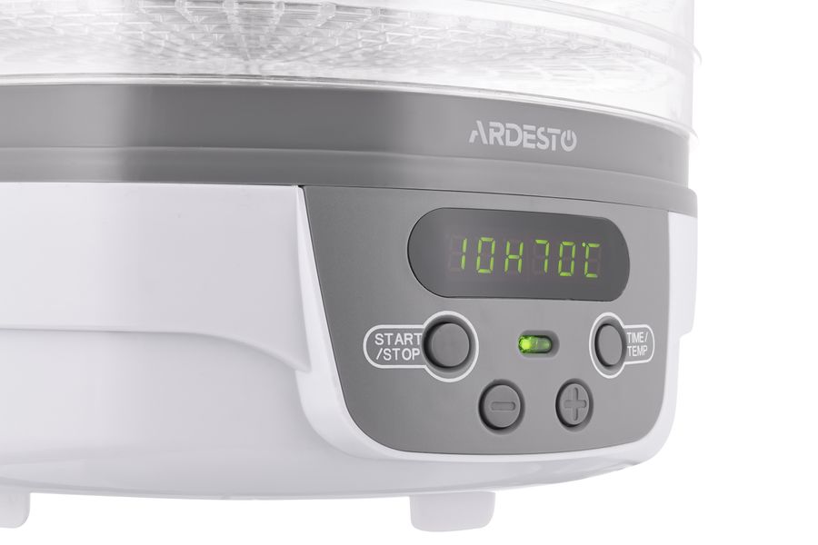 Сушка для продуктов Ardesto - 250Вт/5 поддонов выс. 3см/диаметр 32см/рег. темп./таймер/ белая (F5321T) FDB-5321T фото
