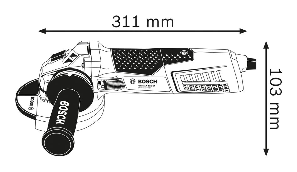 Шліфмашина кутова Bosch Professional GWS 19-125 CI, 125 мм, 1900 Вт, 11500 об/хв, 2.5 кг (0.601.79N.002) 0.601.79N.002 фото