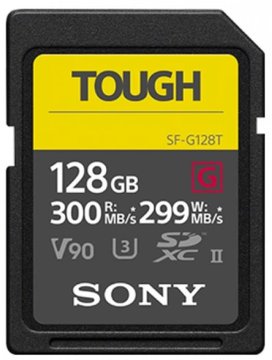 Карта памяти Sony 128GB SDXC C10 UHS-II U3 ​​V90 R300 / W299MB / s Tough SFG1TG фото