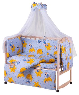 Детская постель Qvatro Gold RG-08 рисунок голубая (мишки спят, месяц) BR-60365 фото