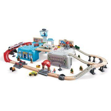Игрушечная железная дорога Hape в контейнере 80 эл. (E3773) E3773 фото
