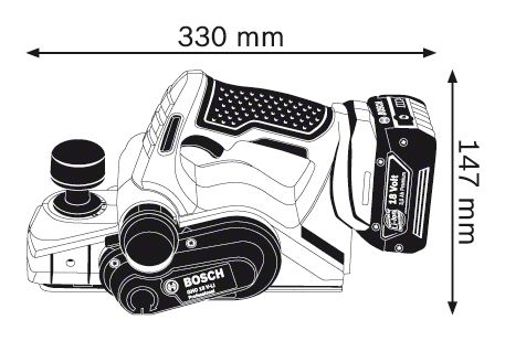 Рубанок акумуляторний Bosch GHO 18 V-LI, 18В, 82мм, стругання до 1.6мм, паза до 8мм, L-BOXX, 2.6кг, без АКБ та ЗП 0.601.5A0.300 фото