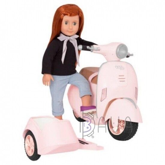Транспорт для ляльок-Скутер з бічним кошиком Our Generation BD37389Z BD37389Z фото