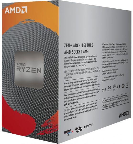 Центральний процесор AMD Ryzen 3 3200G 4C/4T 3.6/4.0GHz Boost 4Mb Radeon Vega 8 GPU Picasso AM4 65W Box YD3200C5FHBOX фото