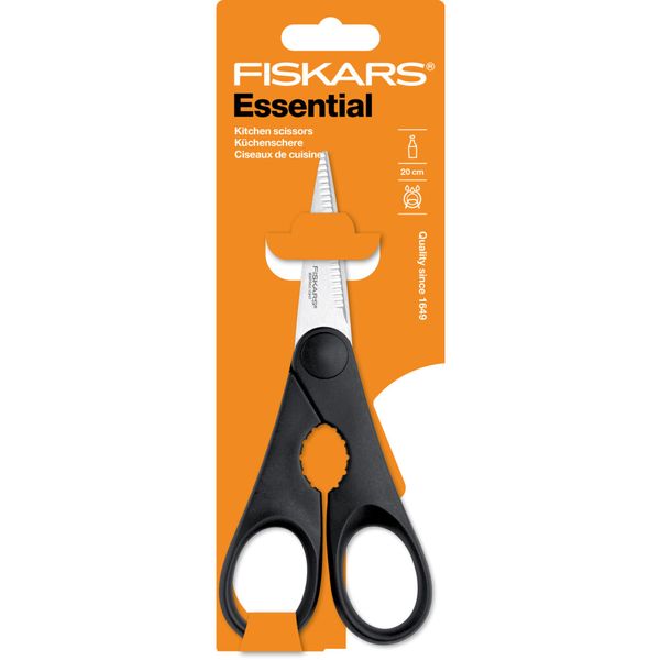 Ножницы кухонные Fiskars Essential с открывалкой для бутылок (1023820) 1023820 фото