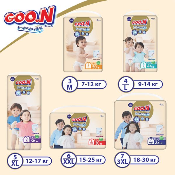 Трусики-подгузники GOO.N Premium Soft для детей 7-12 кг (размер 3(M), унисекс, 50 шт) 863227 - Уцінка 100185 фото