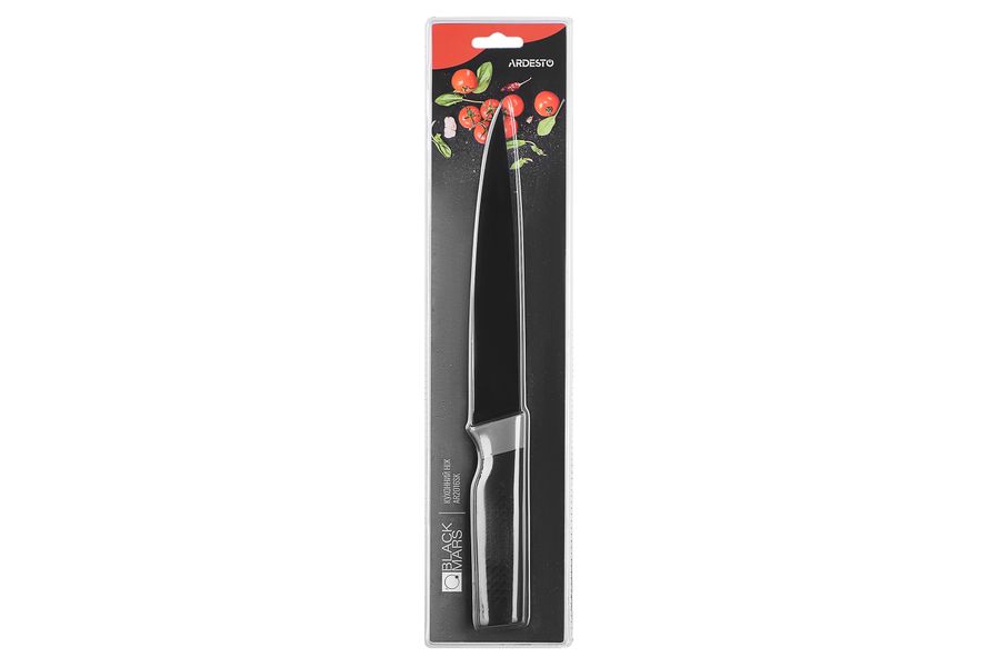 Кухонный нож слайсерный Ardesto Black Mars, 20 см, черный, нерж. сталь, пластик (AR2016SK) AR2016SK фото