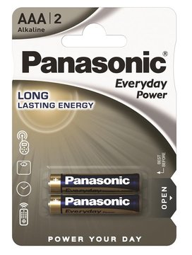 Батарейка Panasonic EVERYDAY POWER щелочная AAА блистер, 2 шт. - Уцінка LR03REE/2BR фото