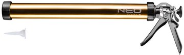 Пистолет для герметика Neo Tools, 600мл, корпус алюминиево-стальной 1.1мм, рабочая часть 389мм, вращающаяся ручка 61-006 фото