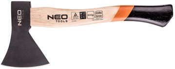 Сокира універсальна Neo Tools, дерев'яна рукоятка, 38см, 800гр (27-008) 27-008 фото