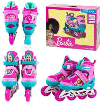 Дитячі ролики (RL7T) Barbie, розмір S (31-34) Ролики (RL7T) (6 шт) Barbie, розмір S (31-34), pu 1 світло в кор. (RL2111) RL2111 фото