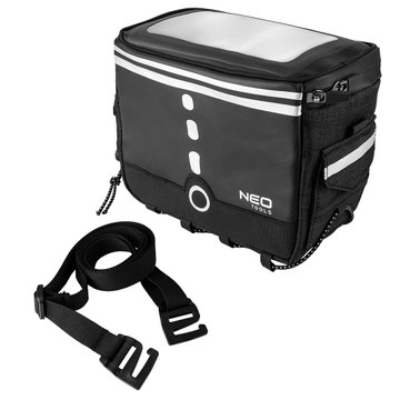 Сумка велосипедная Neo Tools, 23х12х17см, полиэстер 600D, водонепроницаемая, черный 91-009 фото