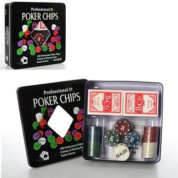 Настільна гра Покер 3896A в металевій коробці 3896A фото